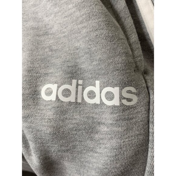 Adidas Gray Joggers Elastic Waist Side Pockets Stripes Size S 8872 Track Pants - Picture 6 of 7